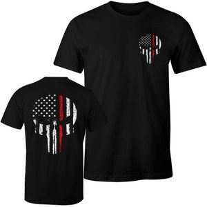 Thin Red Line Shirt Punisher Skull Apparel-Medium